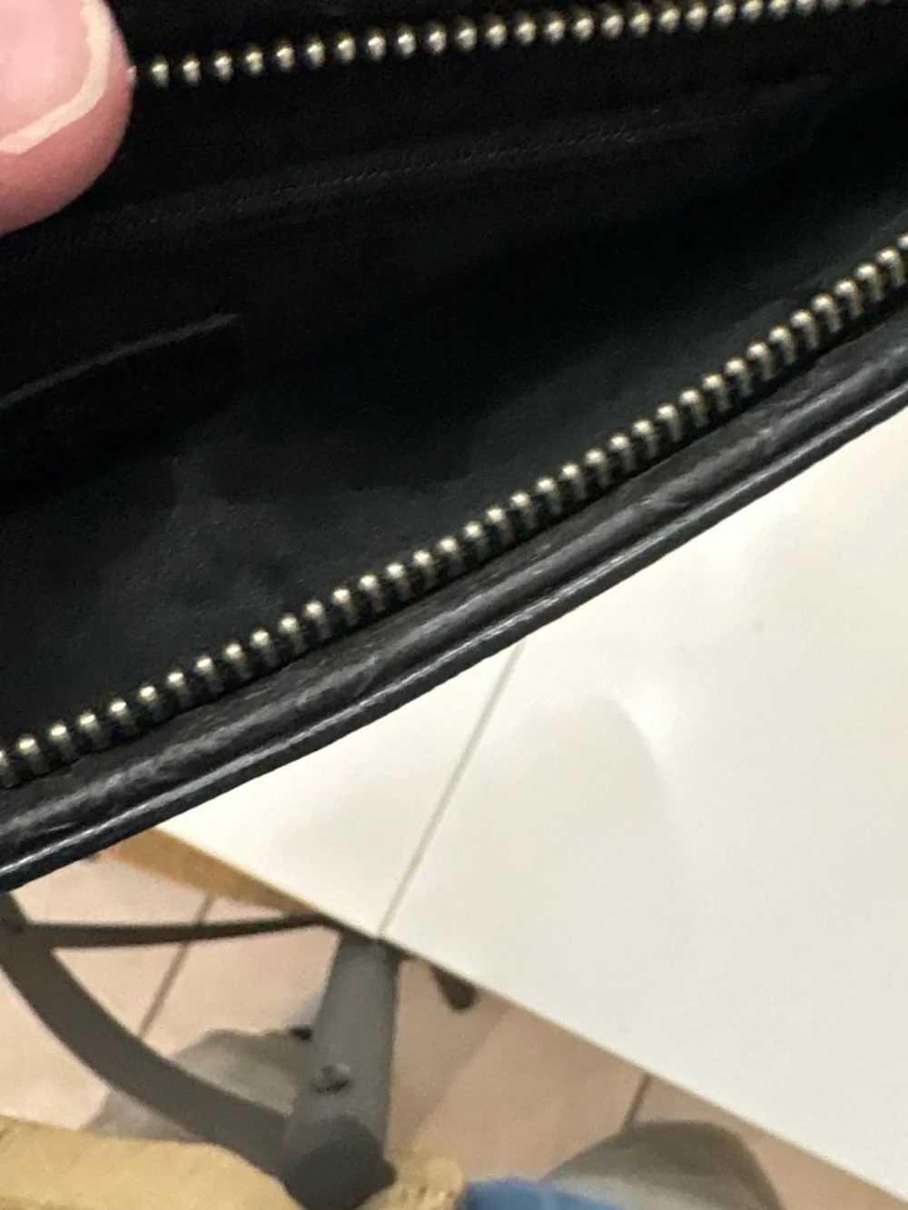 Mexx Black Croc-Embossed Clutch Bag